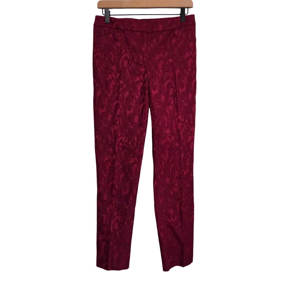 WHBM | The Slim Ankle Paisley Textured Print Stretch Trousers Tall Long